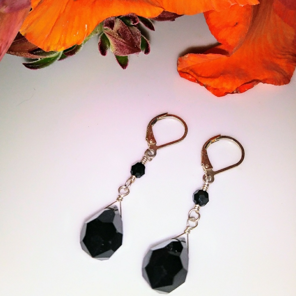 Lori Lori Jet Black Swarovski earrings